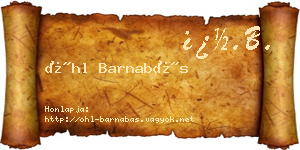 Öhl Barnabás névjegykártya