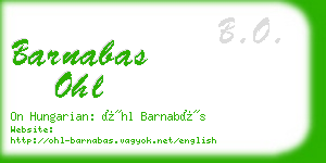 barnabas ohl business card